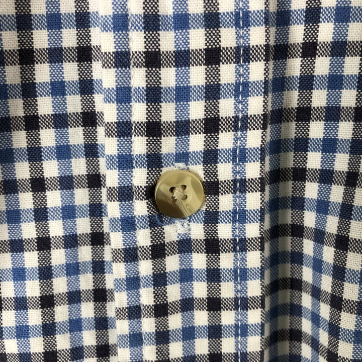 00'S Eddie Bauer short sleeve button down check shirt, men's size M cotton white type Vintage Second Hand