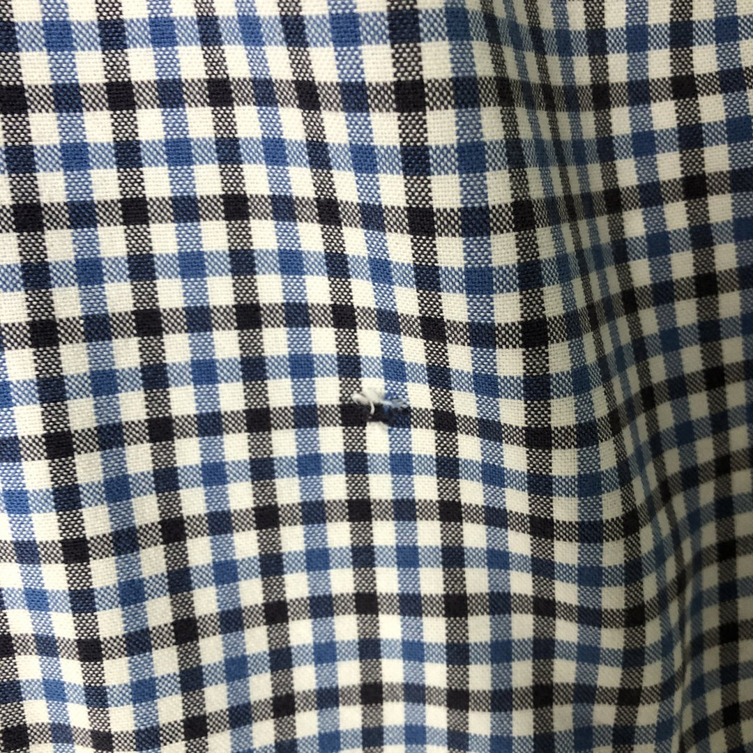 00'S Eddie Bauer short sleeve button down check shirt, men's size M cotton white type Vintage Second Hand