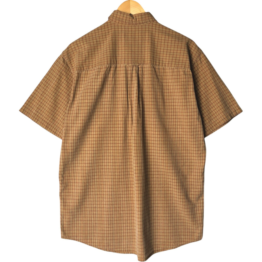 Pendleton PENDLETON Short Sleeve Cotton Check Shirt, Men's Size Medium cotton brown type Vintage Second Hand