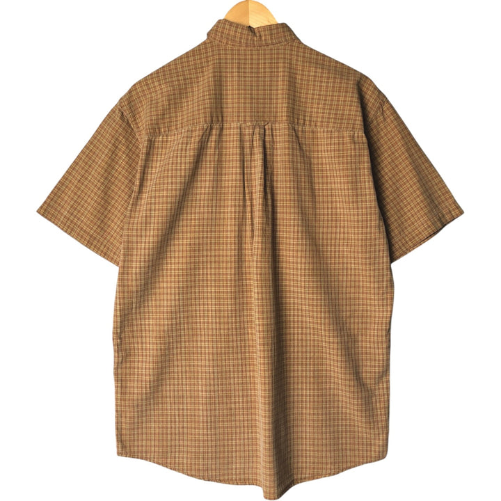 Pendleton PENDLETON Short Sleeve Cotton Check Shirt, Men's Size Medium cotton brown type Vintage Second Hand
