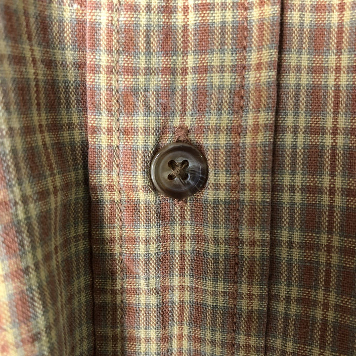 Pendleton PENDLETON Short Sleeve Cotton Check Shirt, Men's Size Medium cotton brown type Vintage Second Hand