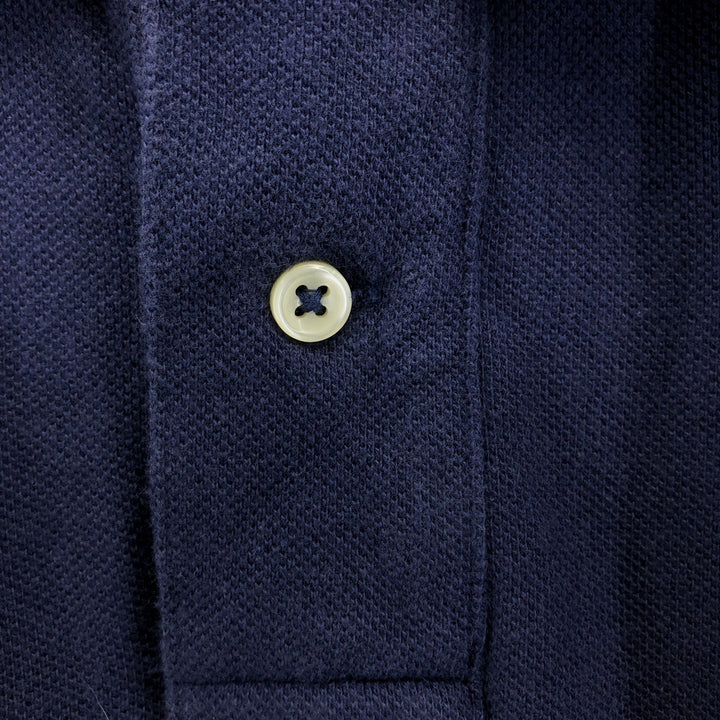 Ralph Lauren POLO RALPH LAUREN CUSTOM FIT long sleeve polo shirt, men's size XL cotton navy blue type Vintage Second Hand