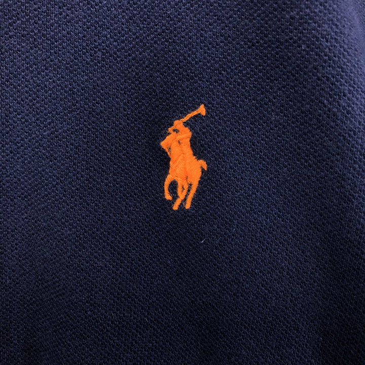Ralph Lauren POLO RALPH LAUREN CUSTOM FIT long sleeve polo shirt, men's size XL cotton navy blue type Vintage Second Hand