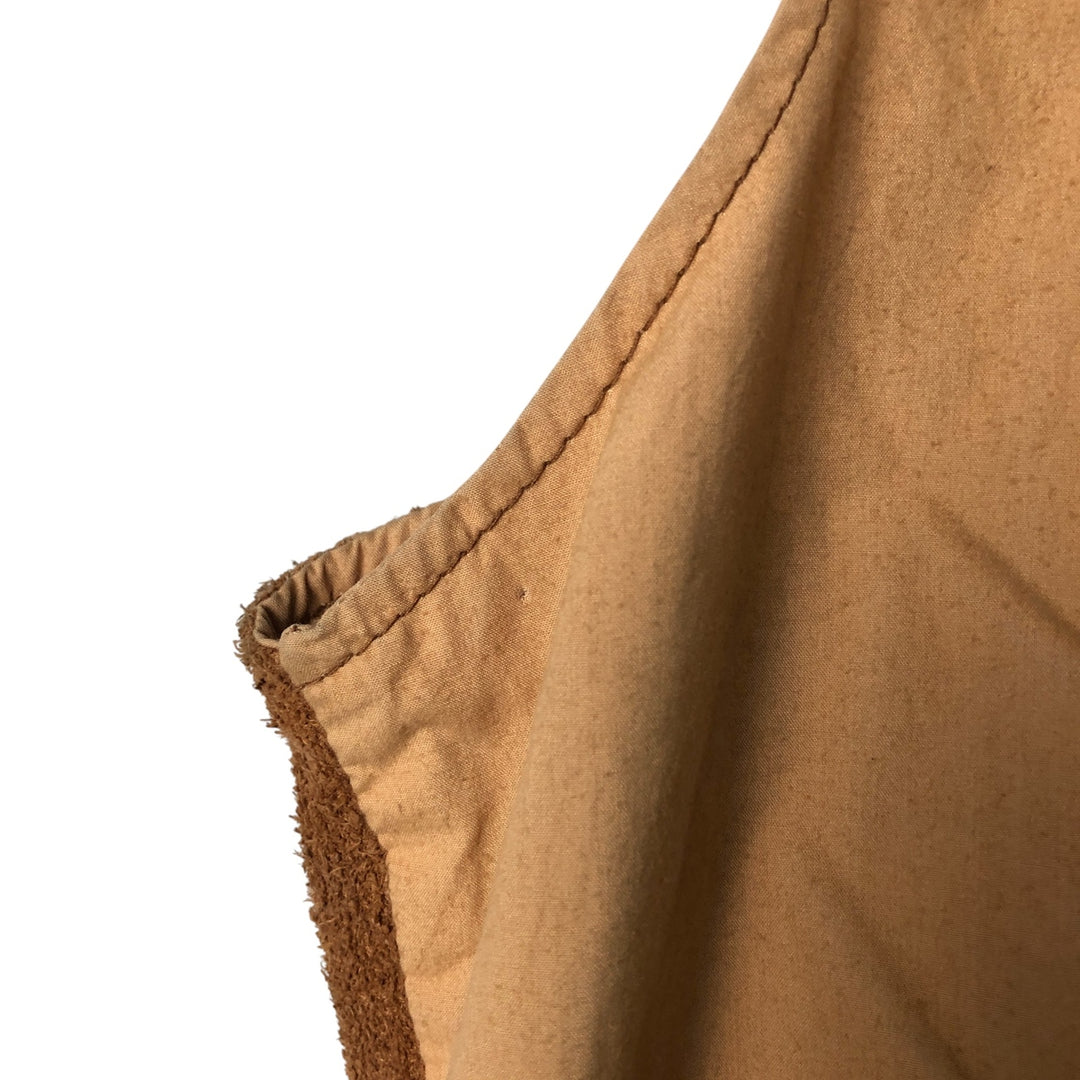 Guess Open-Front Suede and Leather Vest, Men's Size L Suede leather brown type Vintage Second Hand