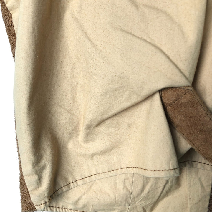 Guess Open-Front Suede and Leather Vest, Men's Size L Suede leather brown type Vintage Second Hand
