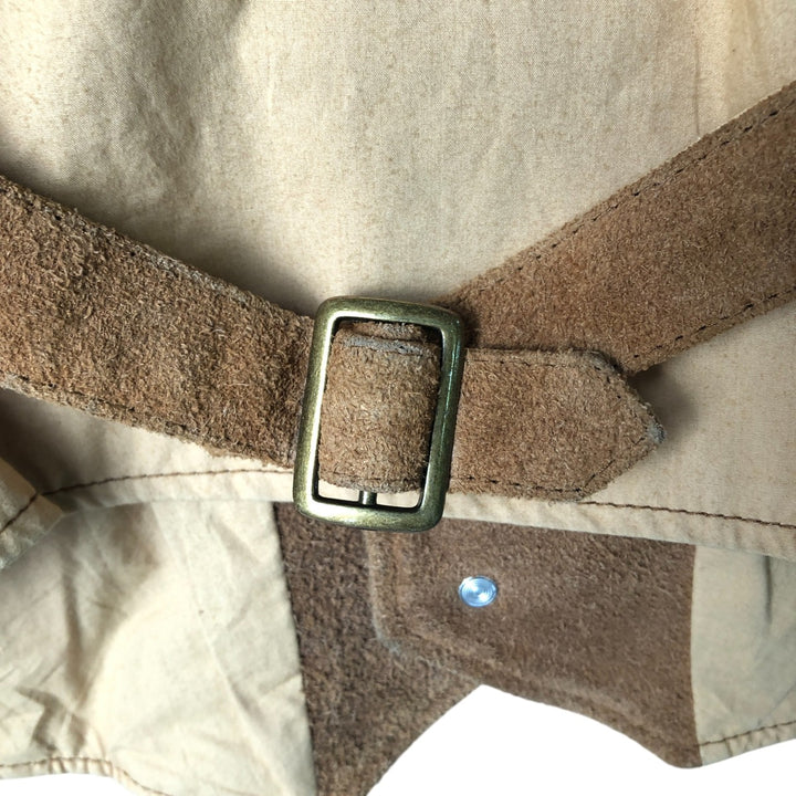 Guess Open-Front Suede and Leather Vest, Men's Size L Suede leather brown type Vintage Second Hand