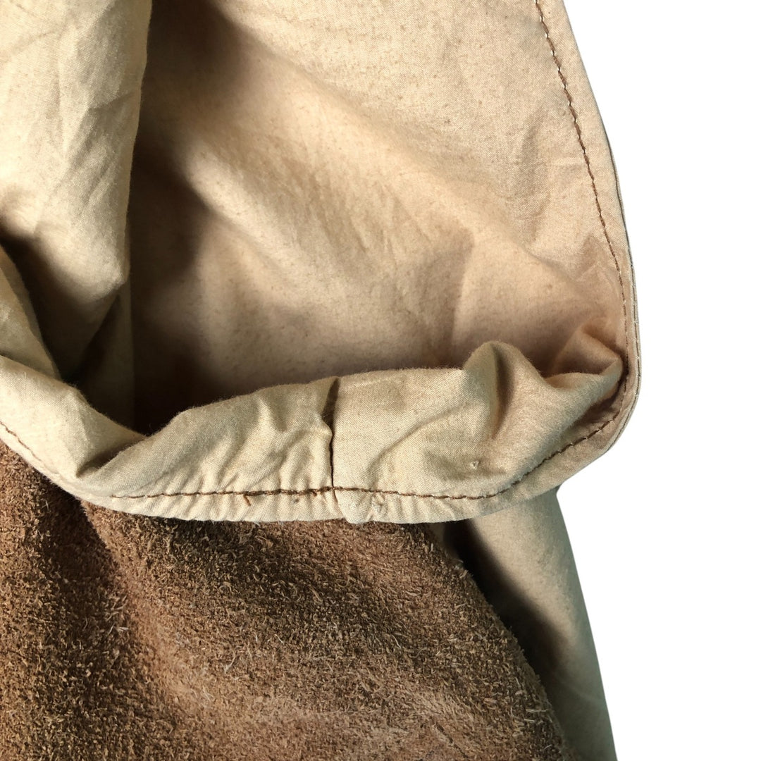 Guess Open-Front Suede and Leather Vest, Men's Size L Suede leather brown type Vintage Second Hand