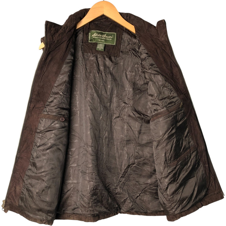 Eddie Bauer padded leather vest, men's size M genuine leather brown type Vintage Second Hand