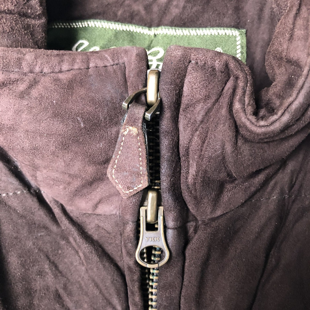 Eddie Bauer padded leather vest, men's size M genuine leather brown type Vintage Second Hand