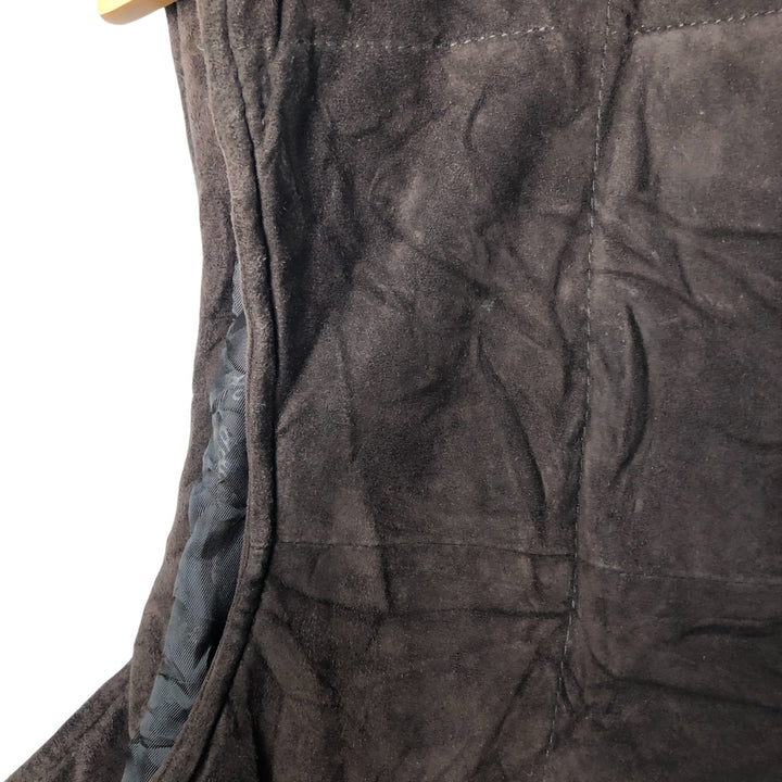 Eddie Bauer padded leather vest, men's size M genuine leather brown type Vintage Second Hand