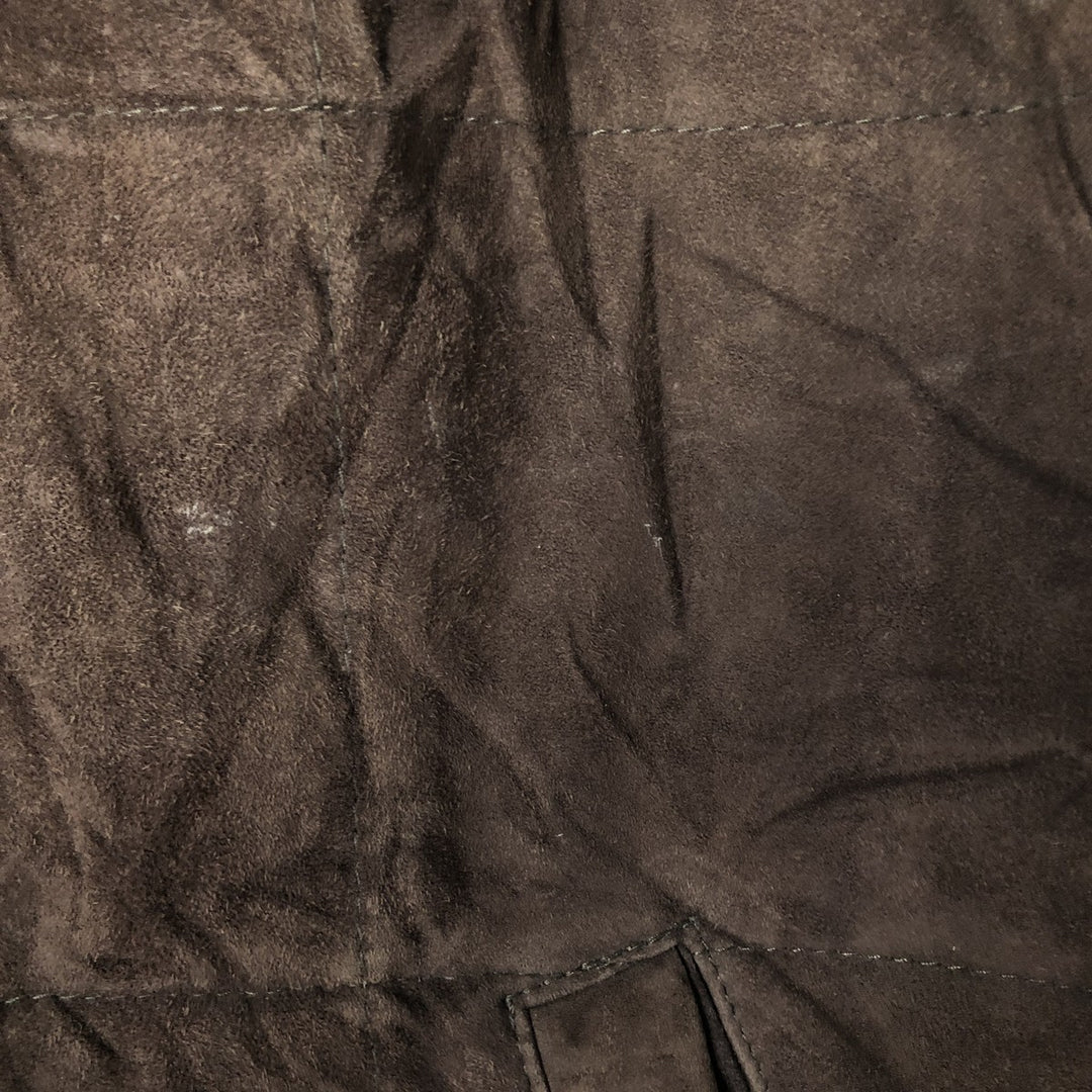 Eddie Bauer padded leather vest, men's size M genuine leather brown type Vintage Second Hand