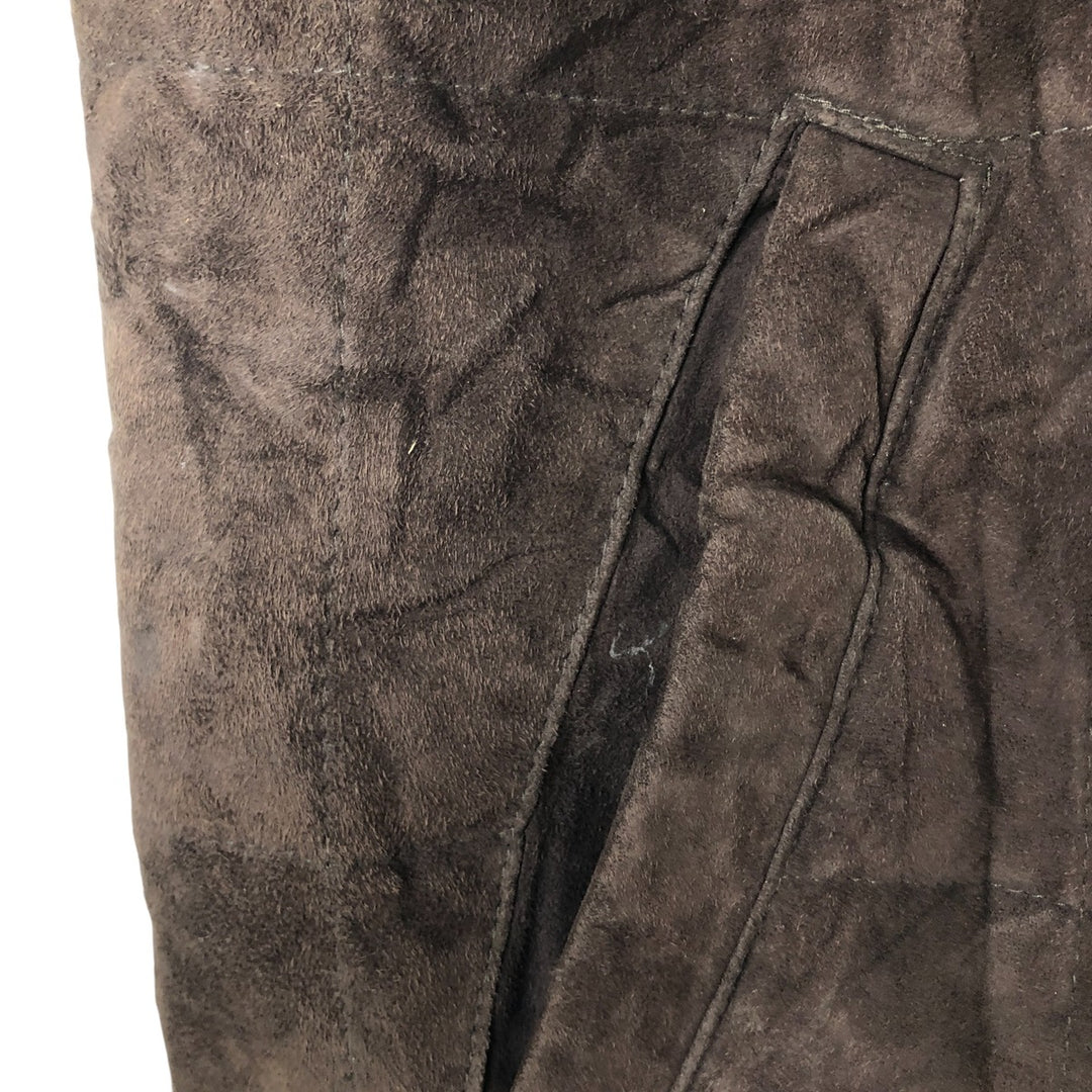 Eddie Bauer padded leather vest, men's size M genuine leather brown type Vintage Second Hand