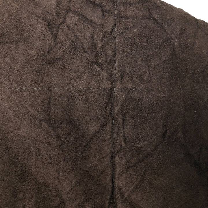 Eddie Bauer padded leather vest, men's size M genuine leather brown type Vintage Second Hand