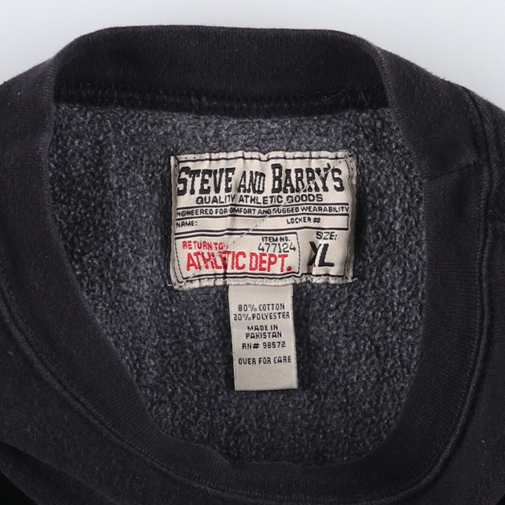 Vintage 90'S Steve and Barry's college sweatshirt, size XL, men's cotton black type Vintage Second Hand