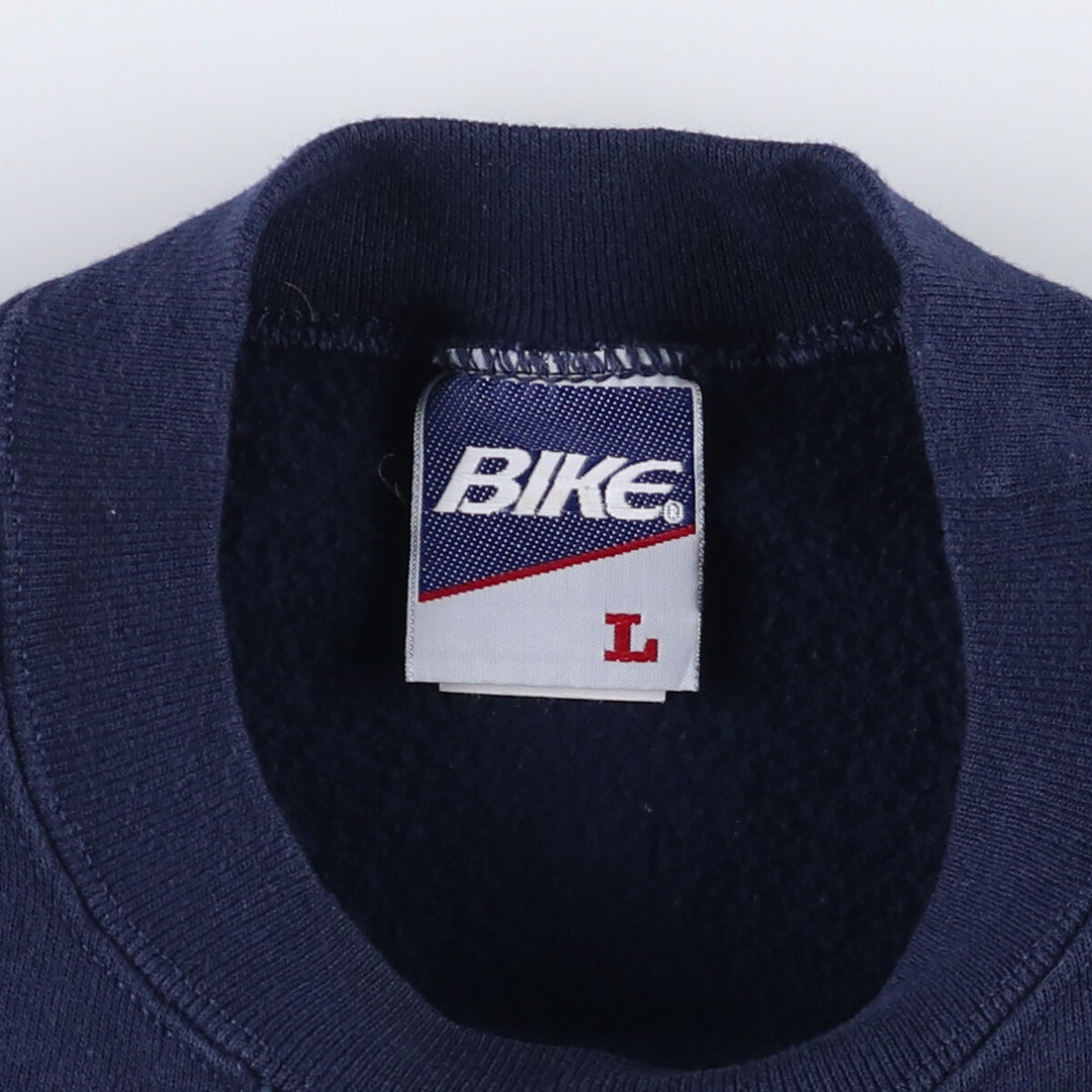 Vintage 90'S BIKE college sweatshirt, made in the USA, size L, men's cotton navy blue type Vintage Second Hand