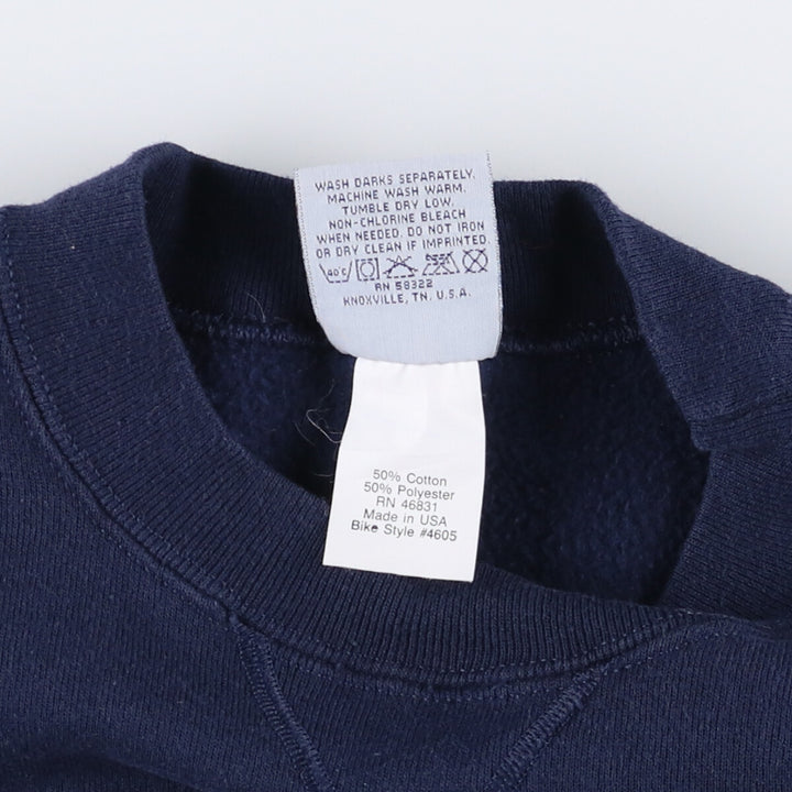 Vintage 90'S BIKE college sweatshirt, made in the USA, size L, men's cotton navy blue type Vintage Second Hand