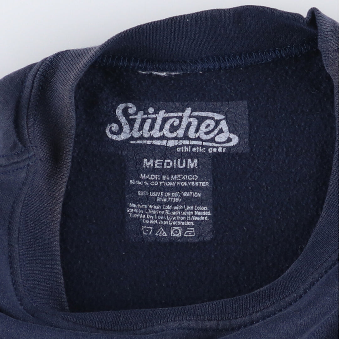 STITCHES MLB NEW YORK YANKEES Printed Sweatshirt, Men's Size M cotton navy blue type Vintage Second Hand