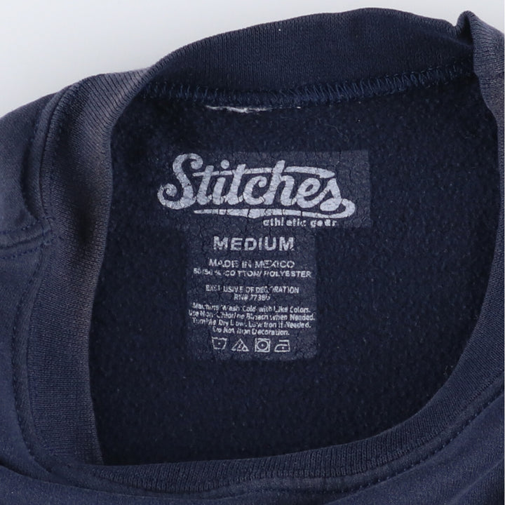 STITCHES MLB NEW YORK YANKEES Printed Sweatshirt, Men's Size M cotton navy blue type Vintage Second Hand