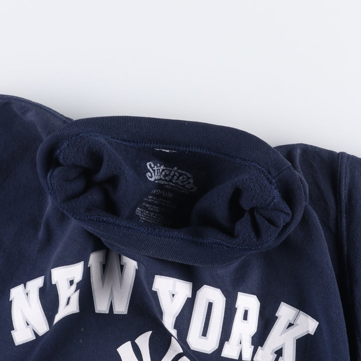 STITCHES MLB NEW YORK YANKEES Printed Sweatshirt, Men's Size M cotton navy blue type Vintage Second Hand