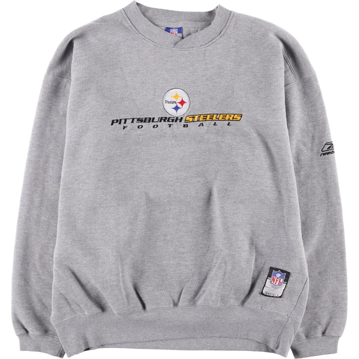 2000'S Reebok NFL PITTSBURGH STEELERS Sweatshirt, Men's Size Medium cotton gray type Vintage Second Hand