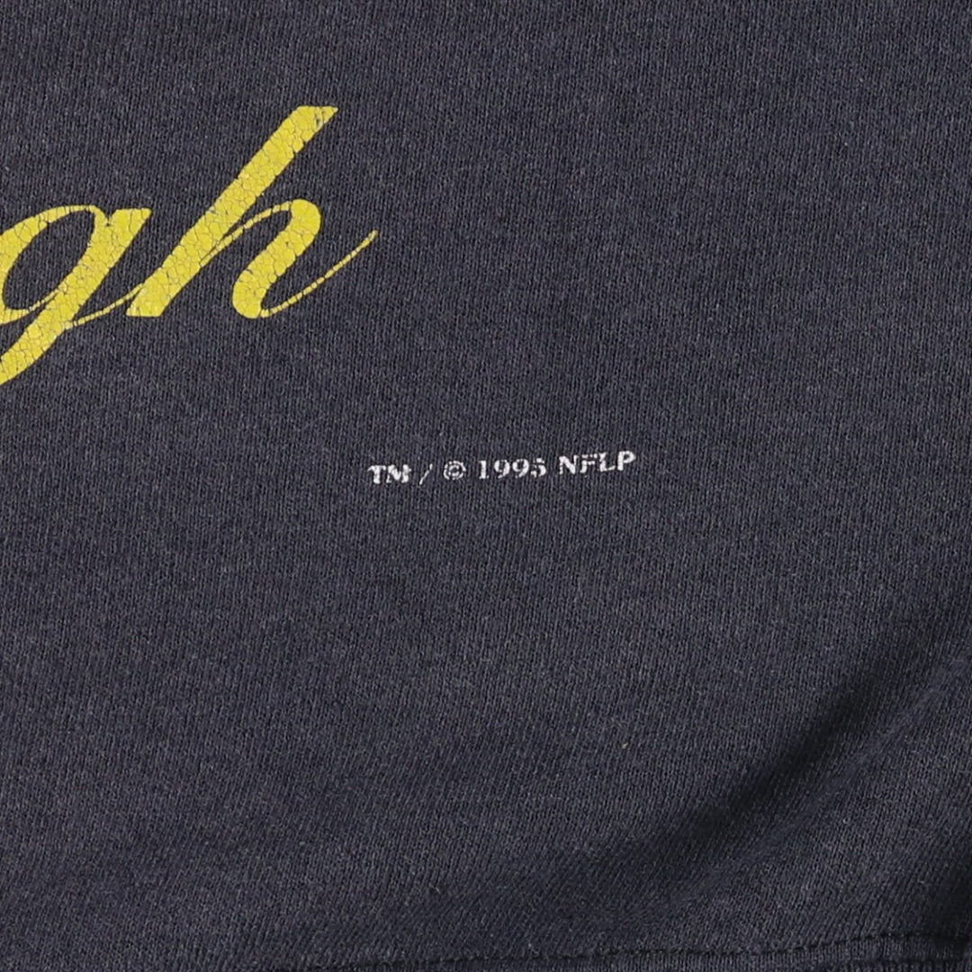 90'S Lee SPORT NFL Pittsburgh Steelers Print Sweatshirt, Made in USA, Men's XXL cotton Charcoal Vintage Second Hand