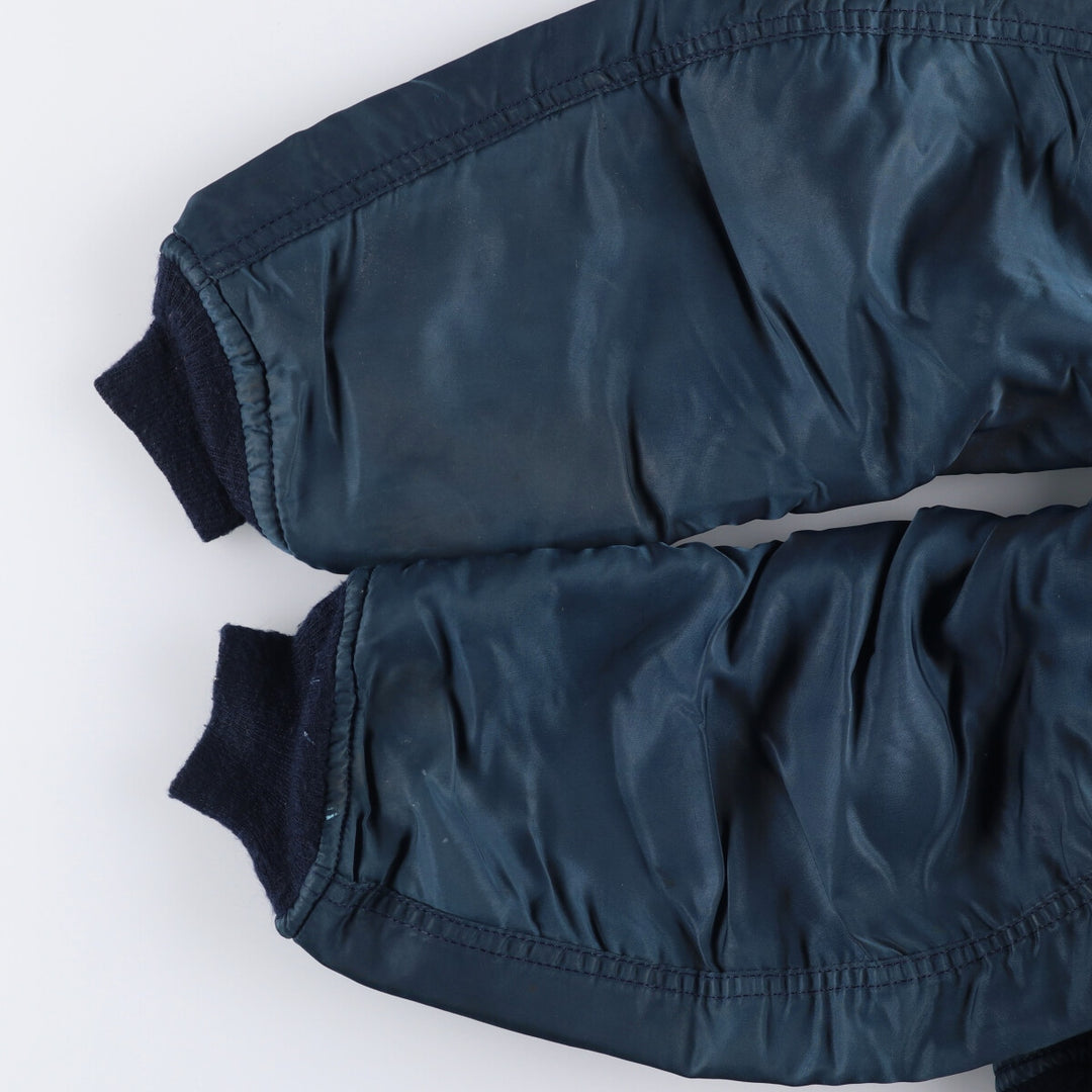 Alpha MA-1 style padded military flight jacket, made in the USA, men's size M. Nylon navy blue type Vintage Second Hand