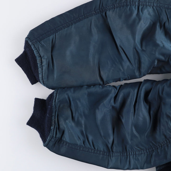 Alpha MA-1 style padded military flight jacket, made in the USA, men's size M. Nylon navy blue type Vintage Second Hand