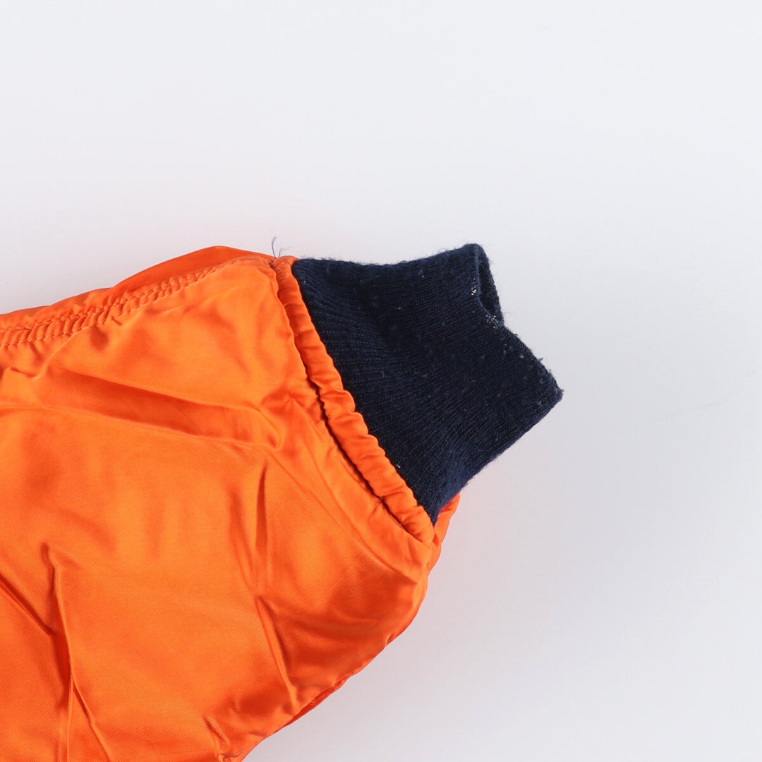 Alpha MA-1 style padded military flight jacket, made in the USA, men's size M. Nylon navy blue type Vintage Second Hand