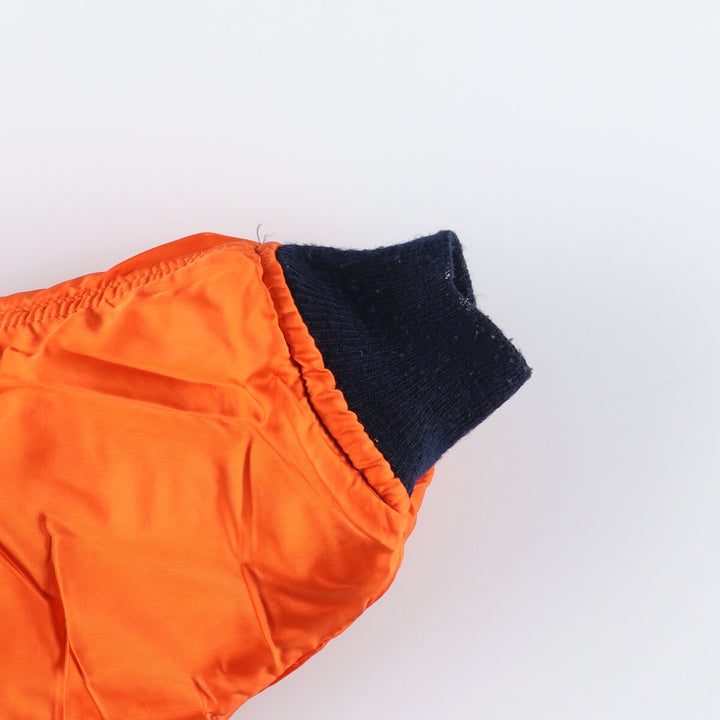 Alpha MA-1 style padded military flight jacket, made in the USA, men's size M. Nylon navy blue type Vintage Second Hand