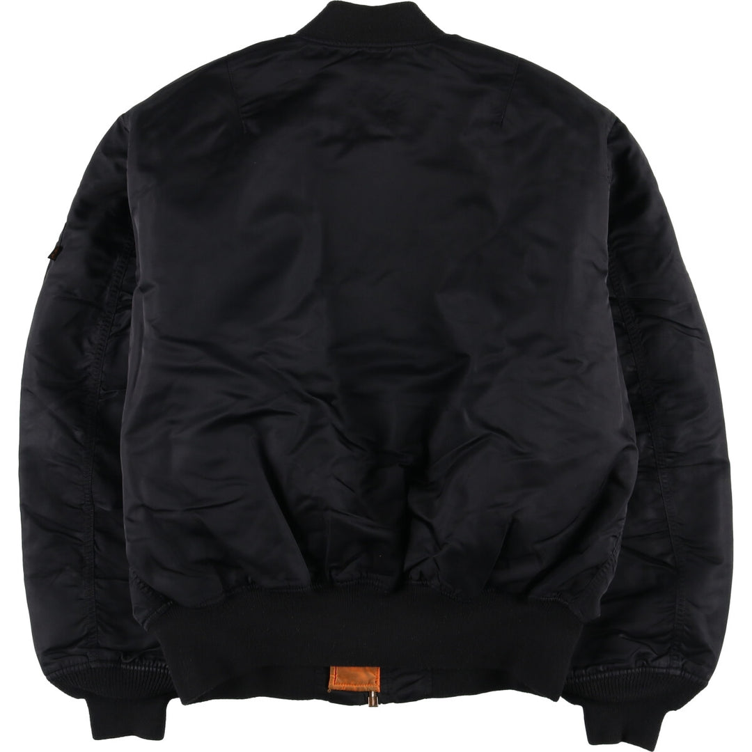 90'S civilian Alpha MA-1 style padded military flight jacket, XLARGE, men's XL, vintage Nylon black type Vintage Second Hand