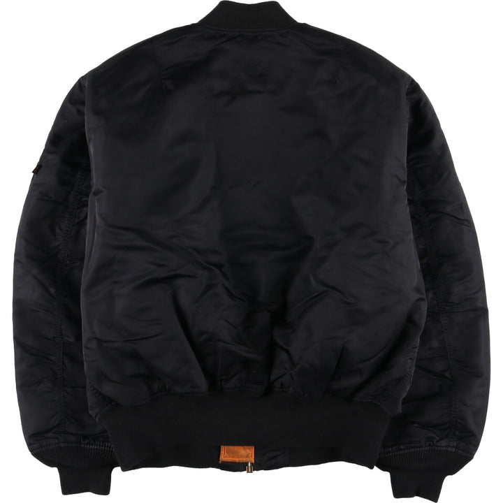 90'S civilian Alpha MA-1 style padded military flight jacket, XLARGE, men's XL, vintage Nylon black type Vintage Second Hand