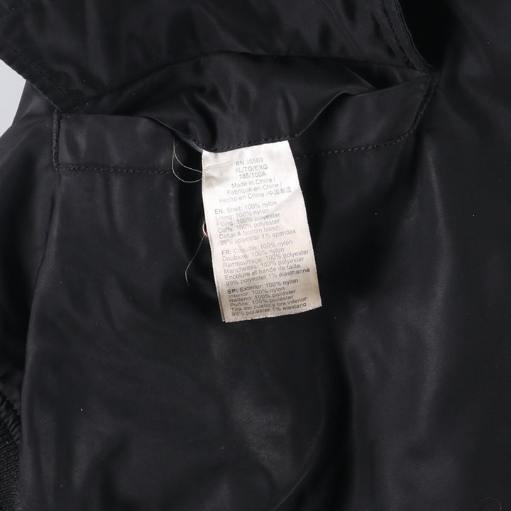 90'S civilian Alpha MA-1 style padded military flight jacket, XLARGE, men's XL, vintage Nylon black type Vintage Second Hand