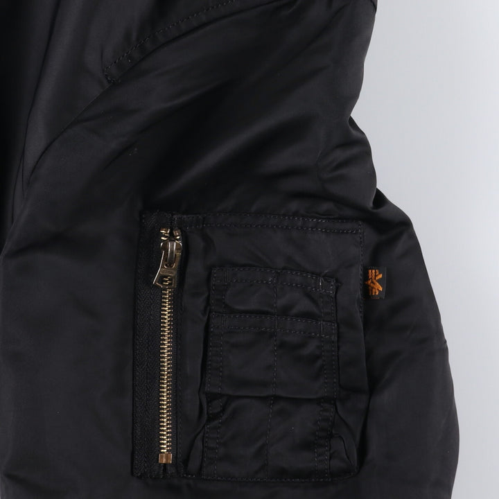 90'S civilian Alpha MA-1 style padded military flight jacket, XLARGE, men's XL, vintage Nylon black type Vintage Second Hand