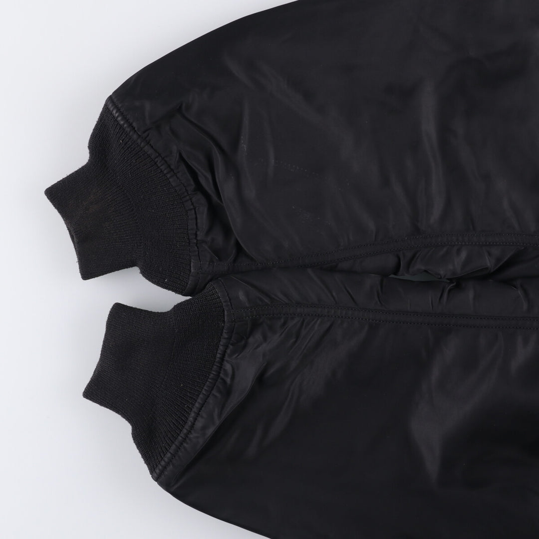 90'S civilian Alpha MA-1 style padded military flight jacket, XLARGE, men's XL, vintage Nylon black type Vintage Second Hand