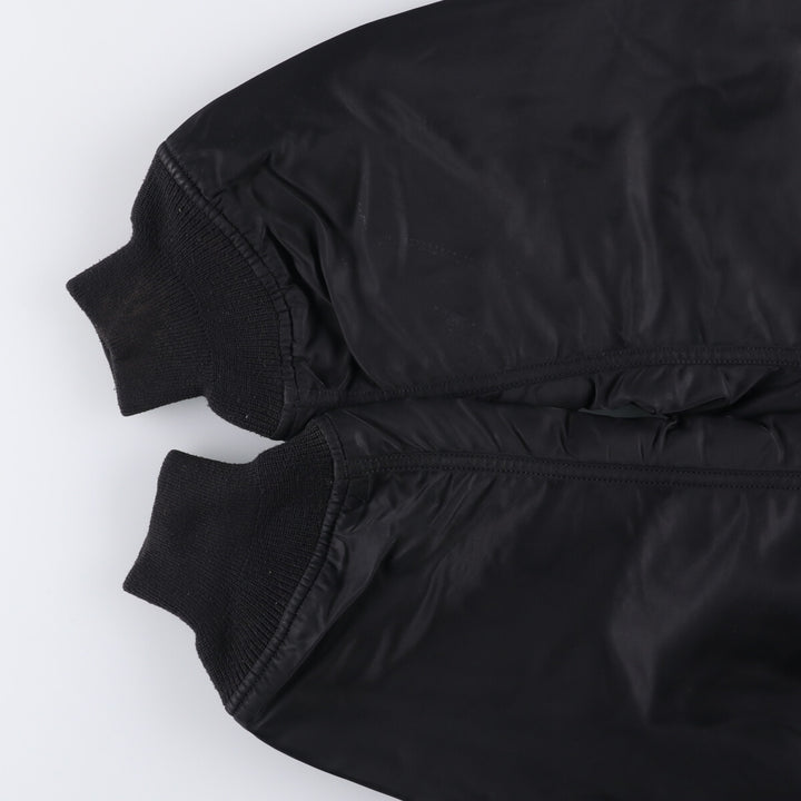 90'S civilian Alpha MA-1 style padded military flight jacket, XLARGE, men's XL, vintage Nylon black type Vintage Second Hand