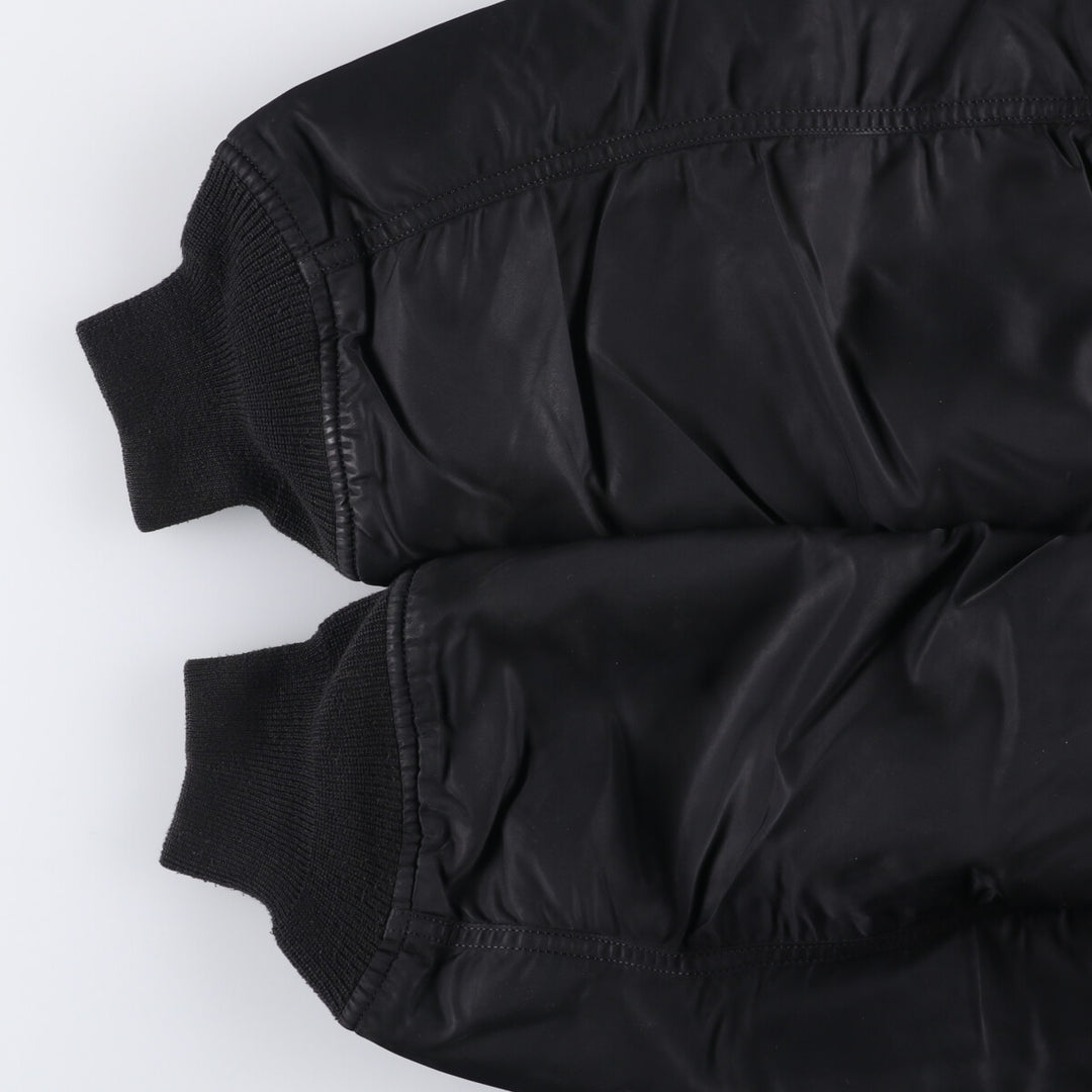90'S civilian Alpha MA-1 style padded military flight jacket, XLARGE, men's XL, vintage Nylon black type Vintage Second Hand