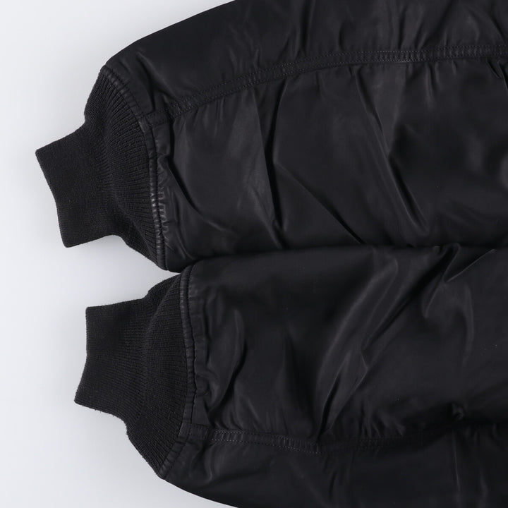 90'S civilian Alpha MA-1 style padded military flight jacket, XLARGE, men's XL, vintage Nylon black type Vintage Second Hand