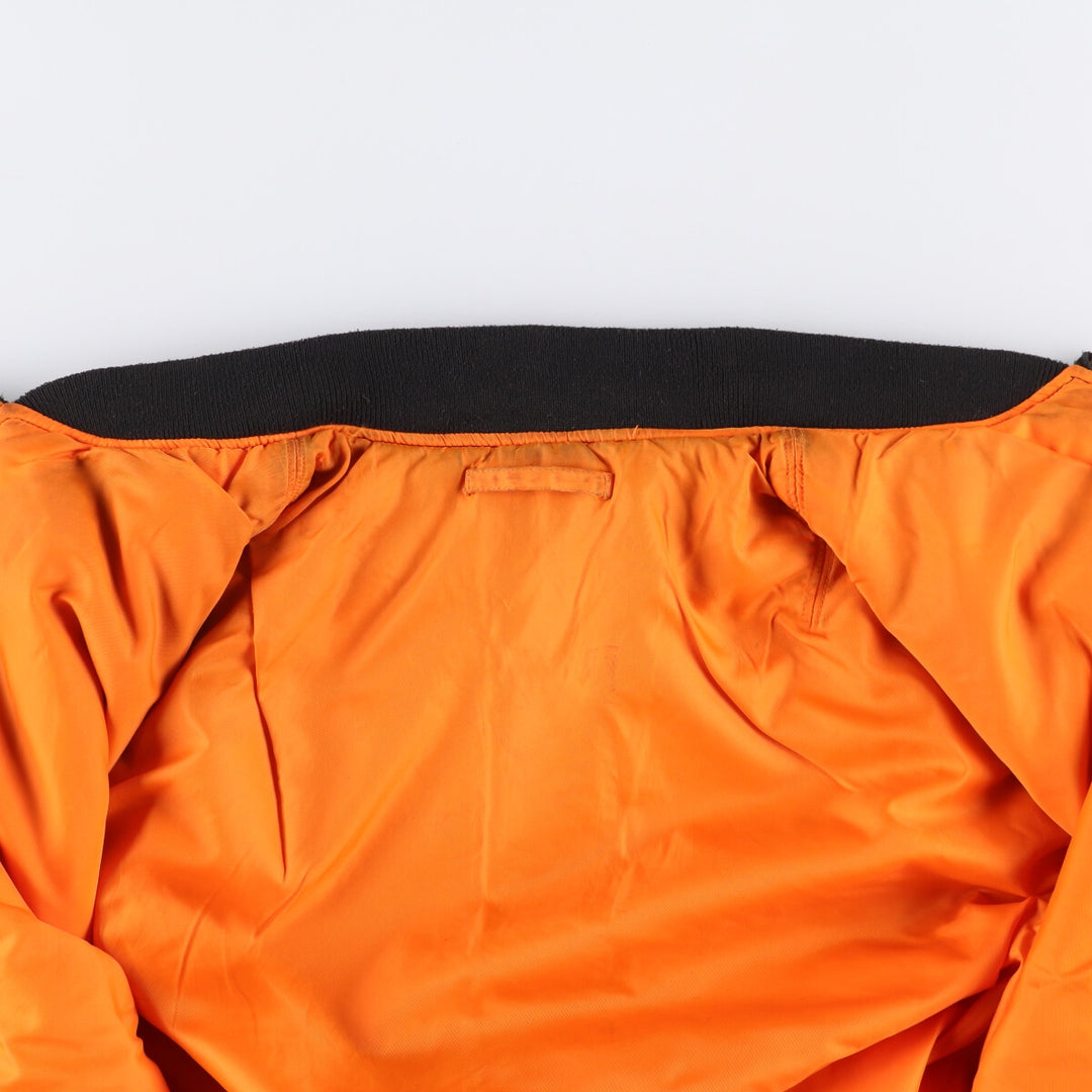 90'S civilian Alpha MA-1 style padded military flight jacket, XLARGE, men's XL, vintage Nylon black type Vintage Second Hand