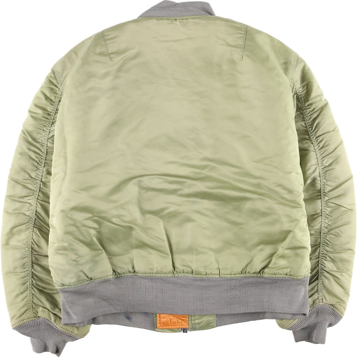 90'S civilian Alpha MA-1 style padded military flight jacket, men's size XL, vintage Nylon Khaki type Vintage Second Hand