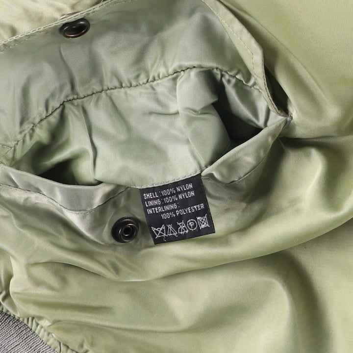 90'S civilian Alpha MA-1 style padded military flight jacket, men's size XL, vintage Nylon Khaki type Vintage Second Hand