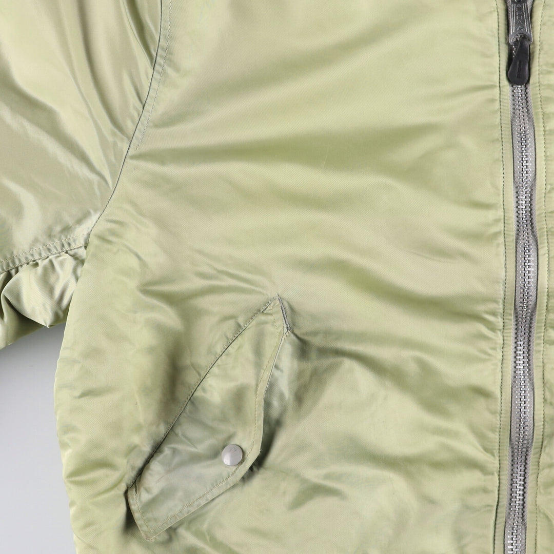 90'S civilian Alpha MA-1 style padded military flight jacket, men's size XL, vintage Nylon Khaki type Vintage Second Hand