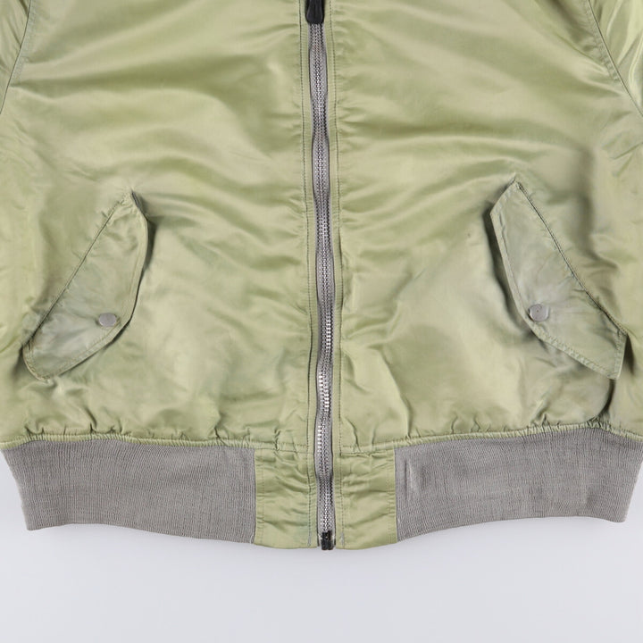 90'S civilian Alpha MA-1 style padded military flight jacket, men's size XL, vintage Nylon Khaki type Vintage Second Hand