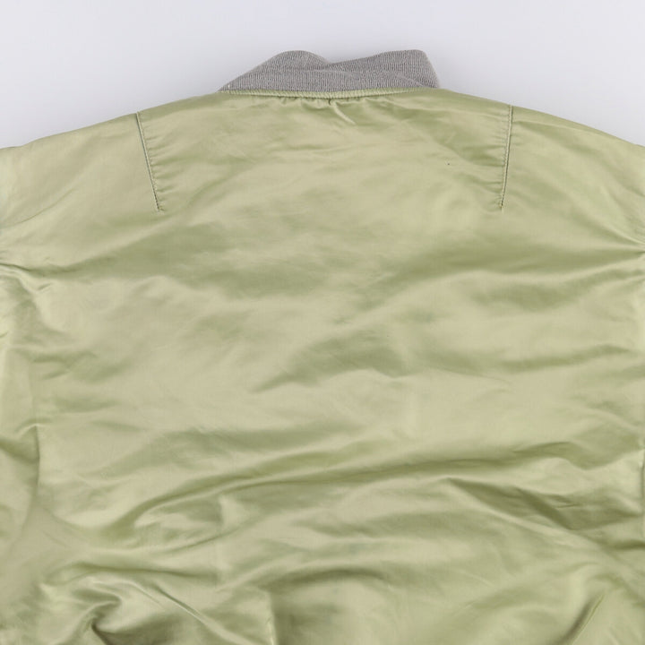 90'S civilian Alpha MA-1 style padded military flight jacket, men's size XL, vintage Nylon Khaki type Vintage Second Hand