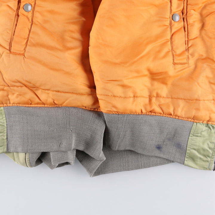 90'S civilian Alpha MA-1 style padded military flight jacket, men's size XL, vintage Nylon Khaki type Vintage Second Hand