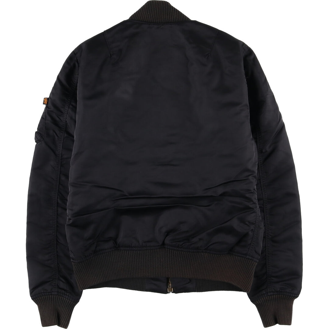 Civilian Alpha MA-1 style padded military flight jacket, men's size M Nylon black type Vintage Second Hand