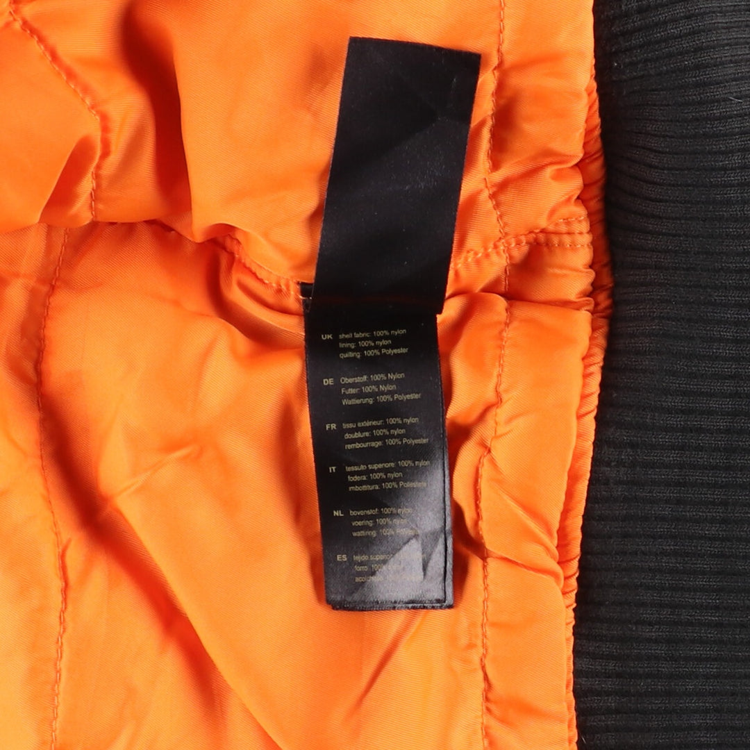 Civilian Alpha MA-1 style padded military flight jacket, men's size M Nylon black type Vintage Second Hand