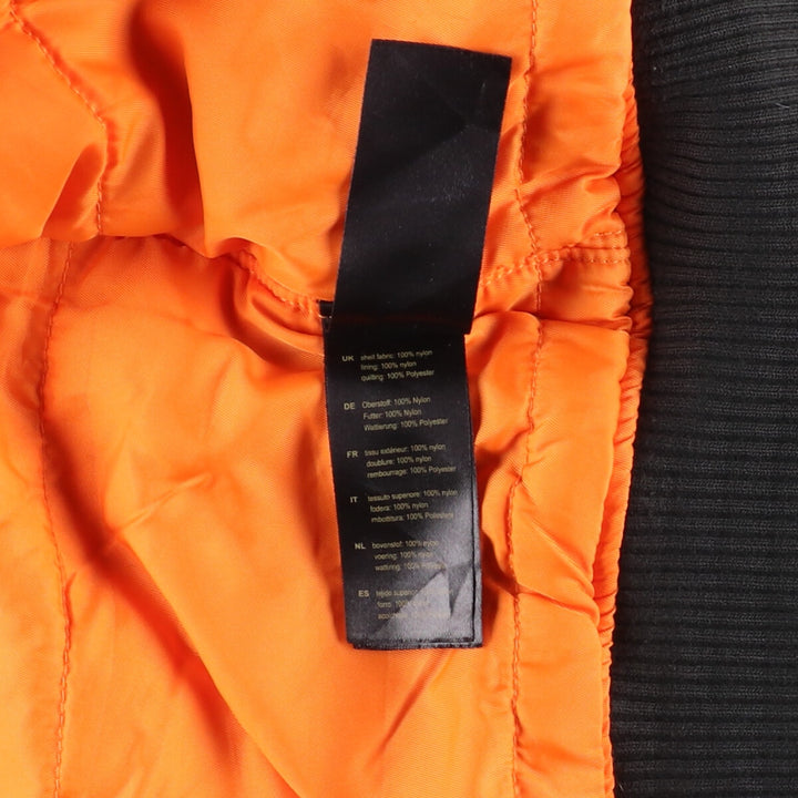 Civilian Alpha MA-1 style padded military flight jacket, men's size M Nylon black type Vintage Second Hand