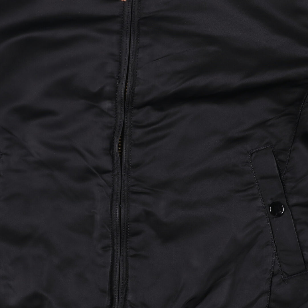Civilian Alpha MA-1 style padded military flight jacket, men's size M Nylon black type Vintage Second Hand