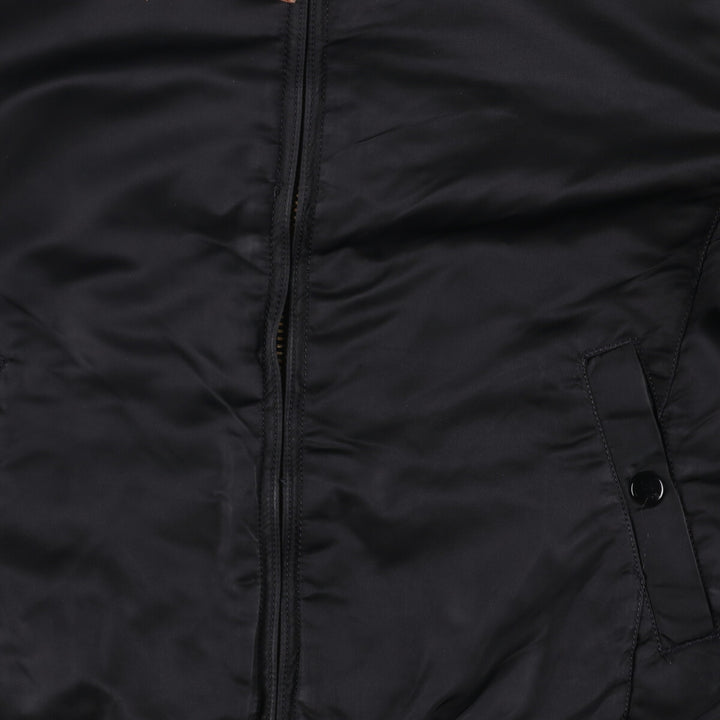Civilian Alpha MA-1 style padded military flight jacket, men's size M Nylon black type Vintage Second Hand