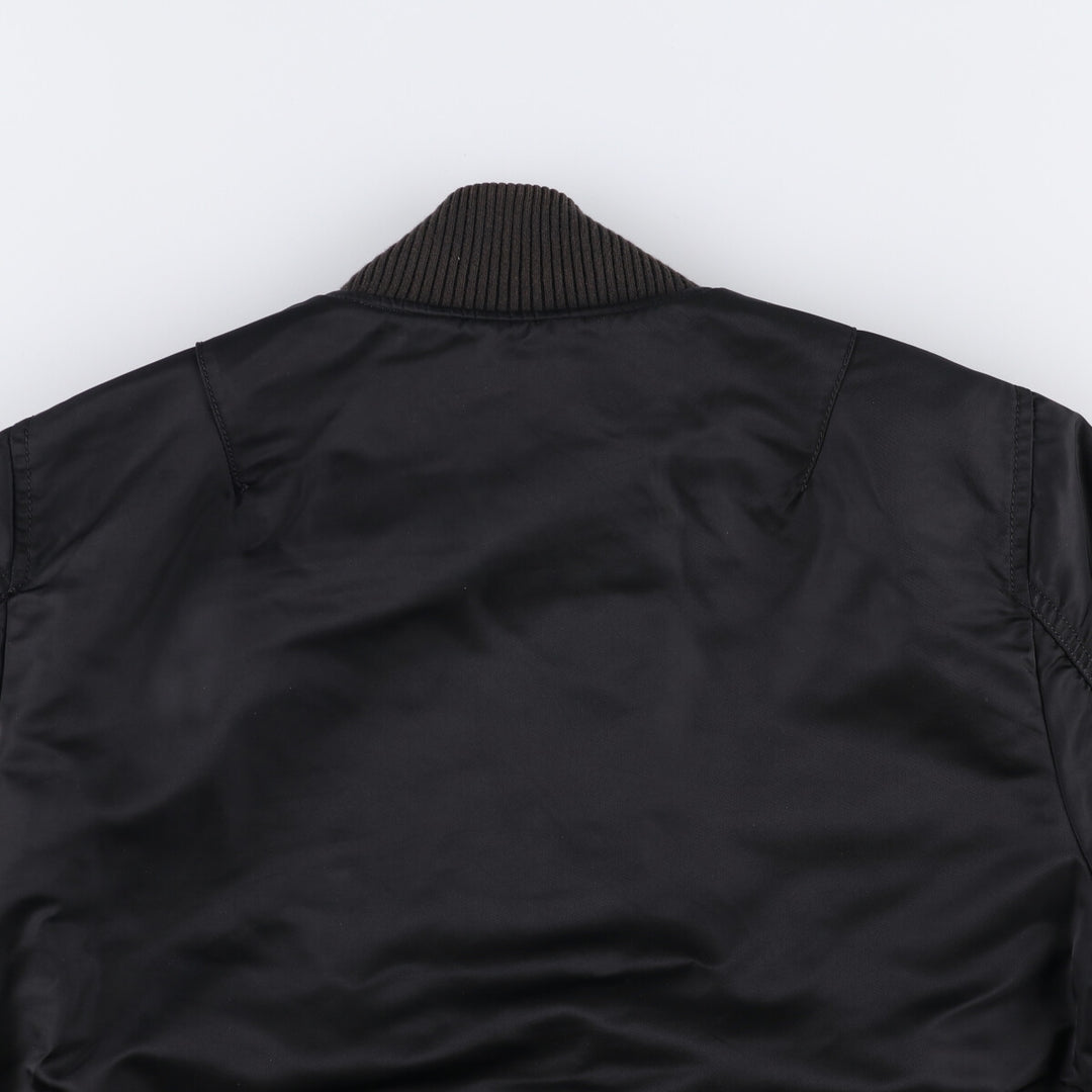Civilian Alpha MA-1 style padded military flight jacket, men's size M Nylon black type Vintage Second Hand